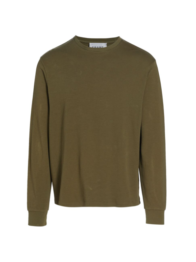 Shop Frame Men's Duofold Cotton Jersey Tee In Rifle Green