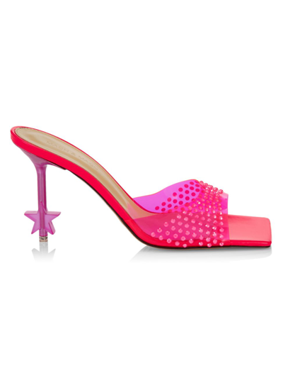 Shop Mach & Mach Women's Pvc Embellished Star-heel Mules In Fluo Pink