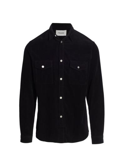 Shop Frame Men's Cotton Corduroy Overshirt In Noir