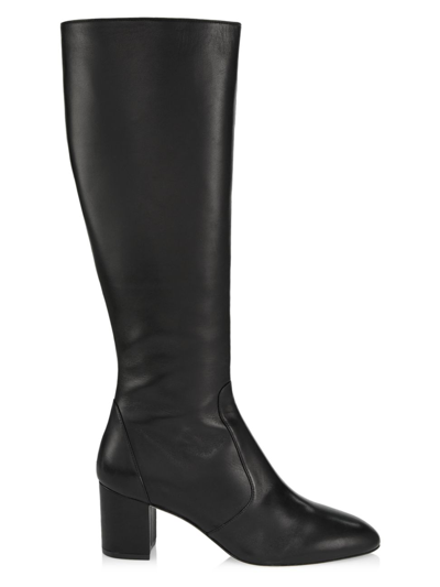 Shop Stuart Weitzman Women's Yuliana Leather Knee-high Boots In Black