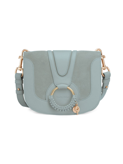 Shop See By Chloé Women's Small Hana Leather Crossbody Bag In Sterling Blue