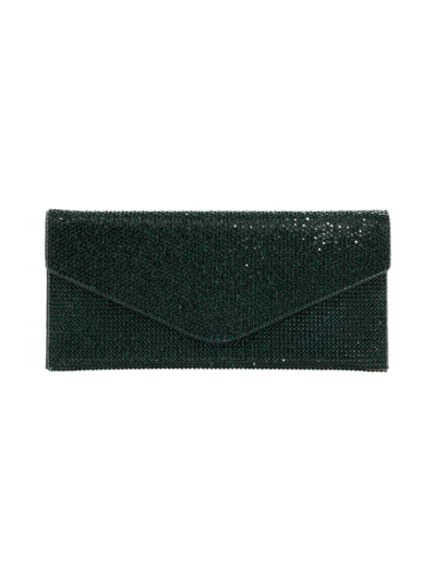 Shop Judith Leiber Women's Envelope Crystal Clutch In Ebonized Emerald