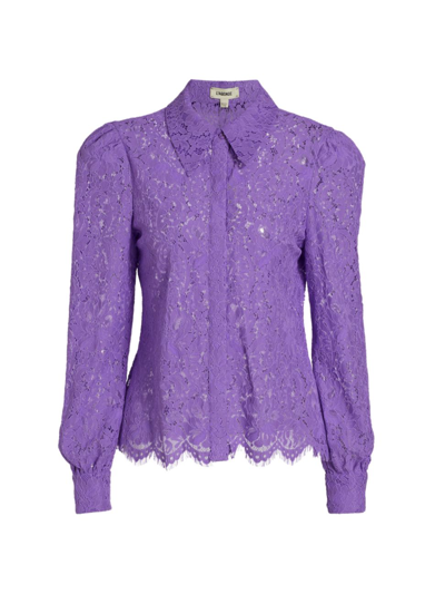 Shop L Agence Women's Jenica Lace Blouse In Pop Purple