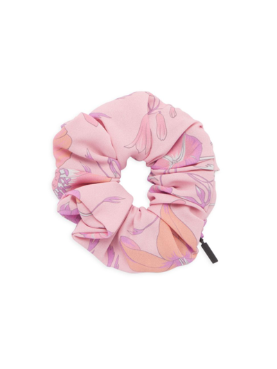 Shop Balenciaga Women's Floral Silk Scrunchie In Pastel