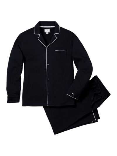 Shop Petite Plume Men's Luxe Pima Pajama Shirt & Pants Set In Black