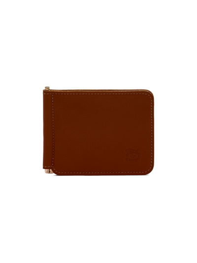 Shop Il Bisonte Men's Leather Money Clip Wallet In Vintage Cognac