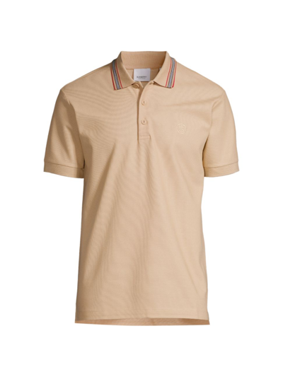 Shop Burberry Men's Pierson Polo Shirt In Soft Fawn