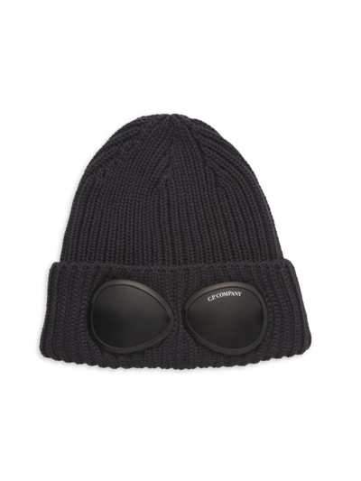 Shop C.p. Company Men's Wool Knit Beanie Hat In Dark Fog Grey