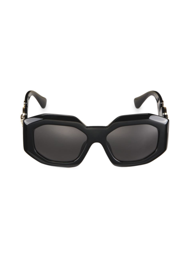 Shop Versace Women's 56mm Geometric Sunglasses In Black