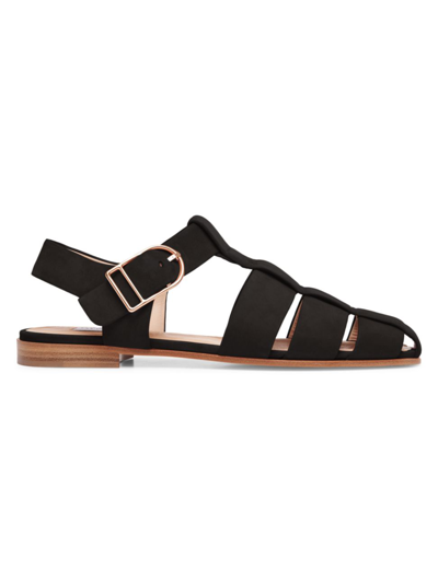 Shop Gabriela Hearst Women's Lynn Suede Fisherman Sandals In Black