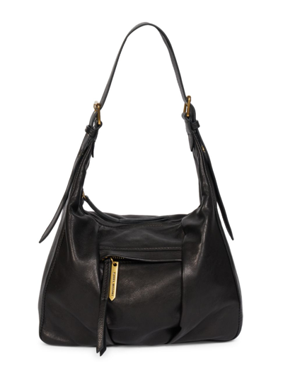 Shop Isabel Marant Women's Mini Niamey Leather Hobo Bag In Black Gold