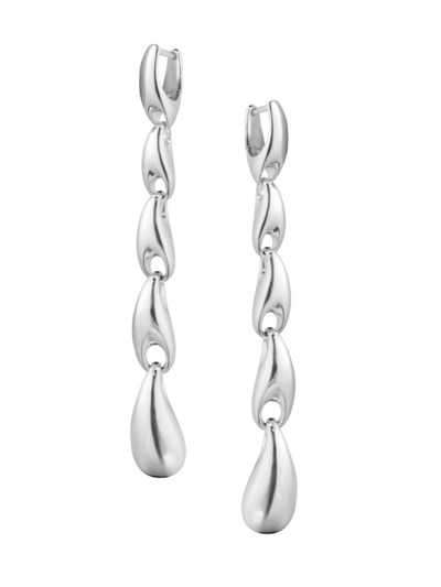 Shop Georg Jensen Women's Reflect Sterling Silver Long Drop Earrings