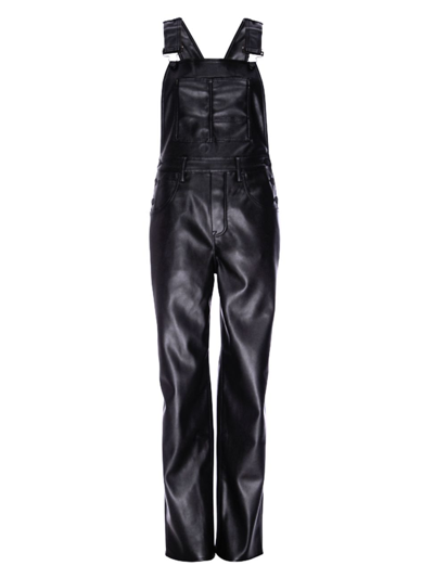 Shop Good American Women's Better Than Leather Overalls In Black Eel