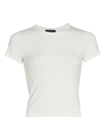 Rag & Bone The Essential Rib Short Sleeve Crew Tee White