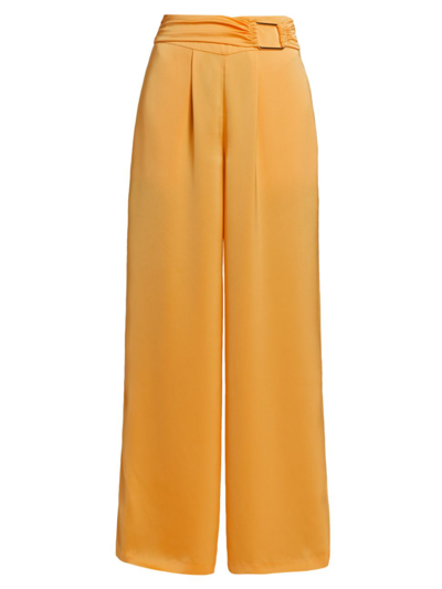 Shop Ramy Brook Women's Jordan Satin Wide-leg Pants In Radiant Yellow