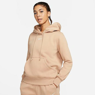Shop Nike Women's Sportswear Phoenix Fleece Pullover Hoodie In Hemp/sail