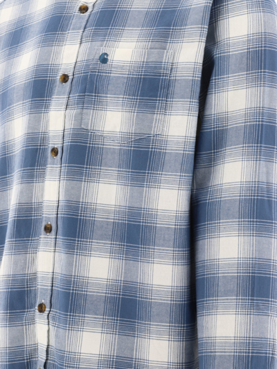 Shop Carhartt "deaver" Shirt With Breast Pocket In Blue
