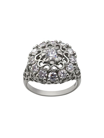 Shop Dolce & Gabbana 18kt White Gold Diamond Sicily Ring In Silver