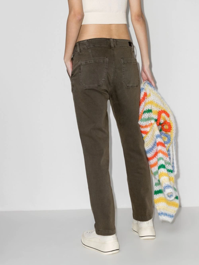 Paige Myslie Mid-rise Straight-leg Jeans In Green
