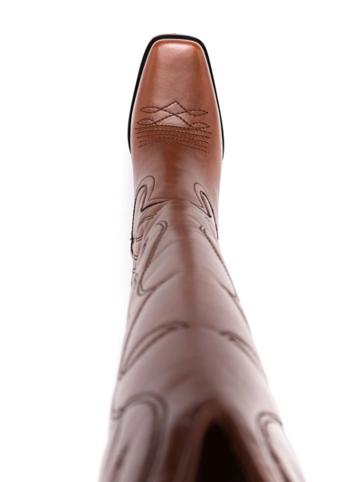 Stella Mccartney Cowboy Cloudy Tall Western Boots In Brown