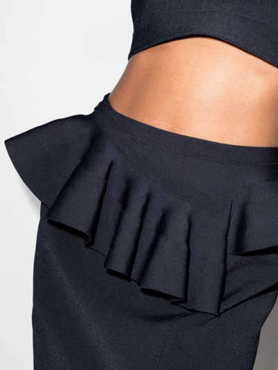 Shop Alexander Mcqueen Ruffle-detail High-waisted Skirt In Black