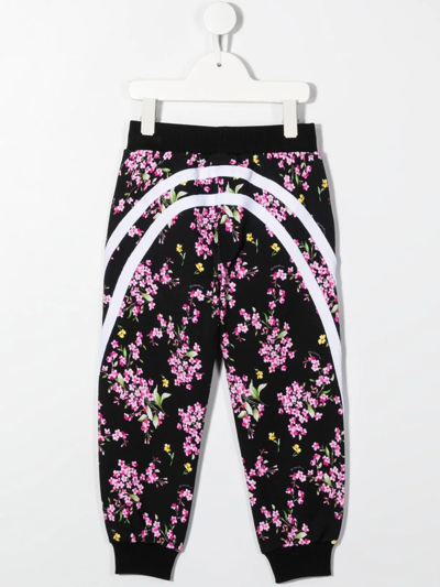 Monnalisa Black Floral Print Sweatpants