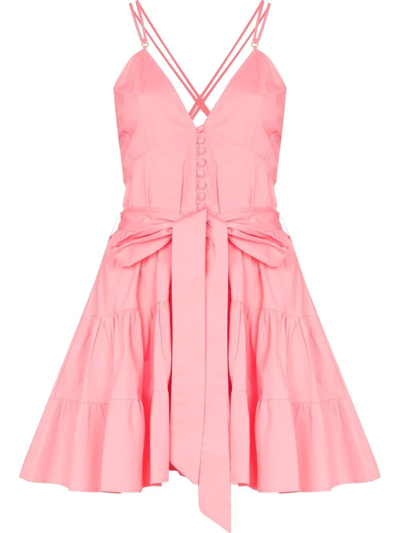 Shop Alexandra Miro Celeste Belted Mini Dress In Pink