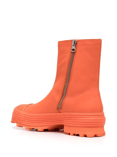 Shop Camperlab Leather Ankle-length Boots In Orange