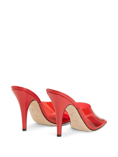 Shop Giuseppe Zanotti Earthshine Plexy Sandals In Red
