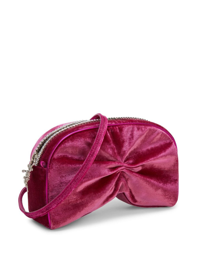 Shop Giuseppe Zanotti Agacia Velvet Crossbody Bag In Pink