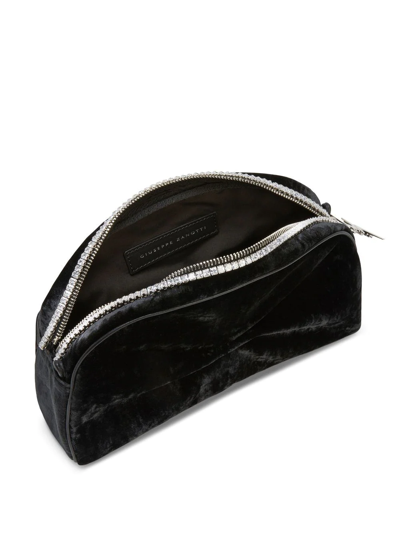 Shop Giuseppe Zanotti Agacia Velvet Crossbody Bag In Black