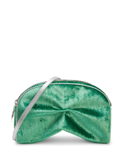 Shop Giuseppe Zanotti Agacia Velvet Crossbody Bag In Green