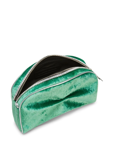 Shop Giuseppe Zanotti Agacia Velvet Crossbody Bag In Green
