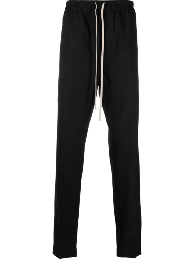 Rick Owens Men Drawstring Slim Long Pants In Black