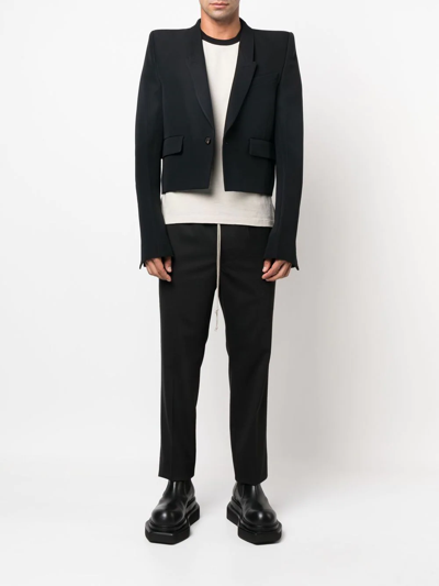 Rick Owens Men Drawstring Slim Long Pants In Black
