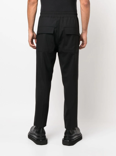 Rick Owens Men Drawstring Slim Long Pants In Black