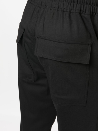 Rick Owens Men Drawstring Slim Long Pants In Black