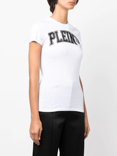Philipp Plein Sexy Pure Crystal Embellished T-shirt In White