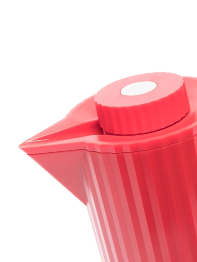 Alessi Ribbed-detail Cylindrical Jug In Red