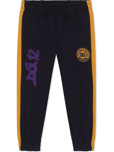 Shop Dolce & Gabbana Dg Logo-patch Track Trousers In Black