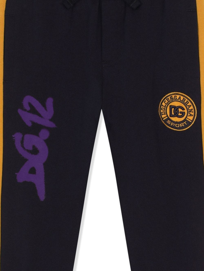 Dolce & Gabbana Dg Logo-patch Track Trousers In Black