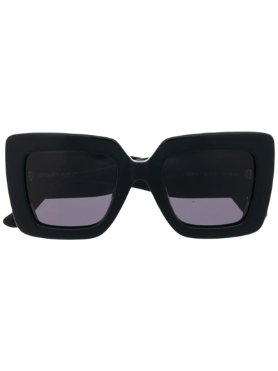 Shop Stolen Girlfriends Club Joy Ride Square-frame Sunglasses In Black