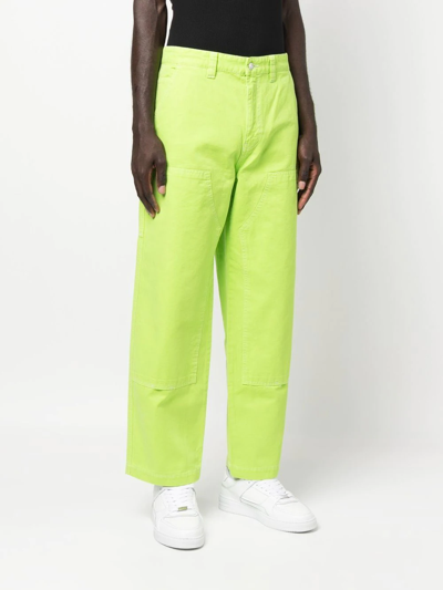Shop Stussy Straight-leg Trousers In Green