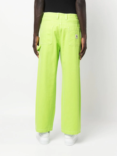 Shop Stussy Straight-leg Trousers In Green