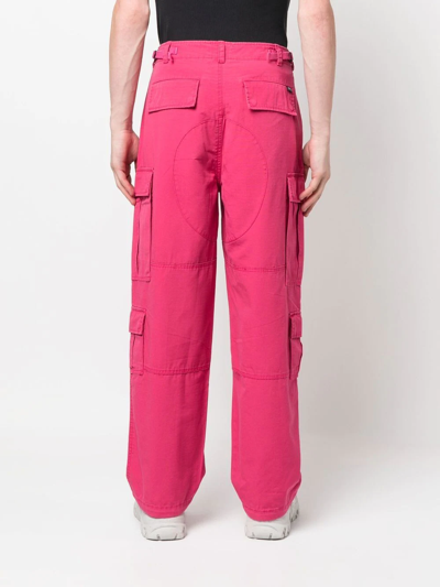 Shop Stussy Straight-leg Cargo Pants In Pink