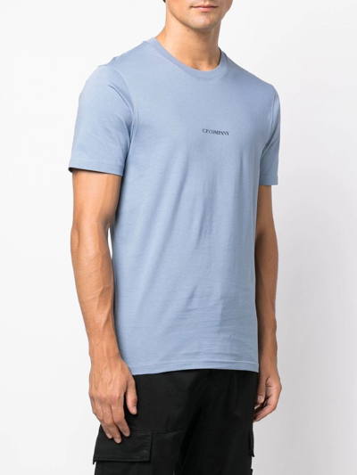 Shop C.p. Company Logo-print Short-sleeved T-shirt In Blue