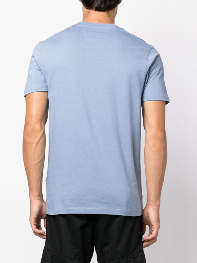 Shop C.p. Company Logo-print Short-sleeved T-shirt In Blue