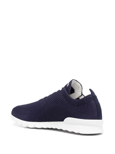 Kiton Embroidered Logo Low-top Sneakers In Navy