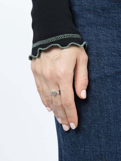 Stolen Girlfriends Club Rose Quartz Heart Ring In Silver