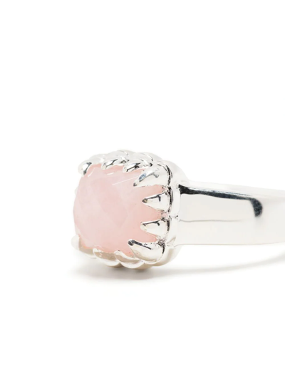 Shop Stolen Girlfriends Club Baby Claw Rose-quartz Ring In Pink
